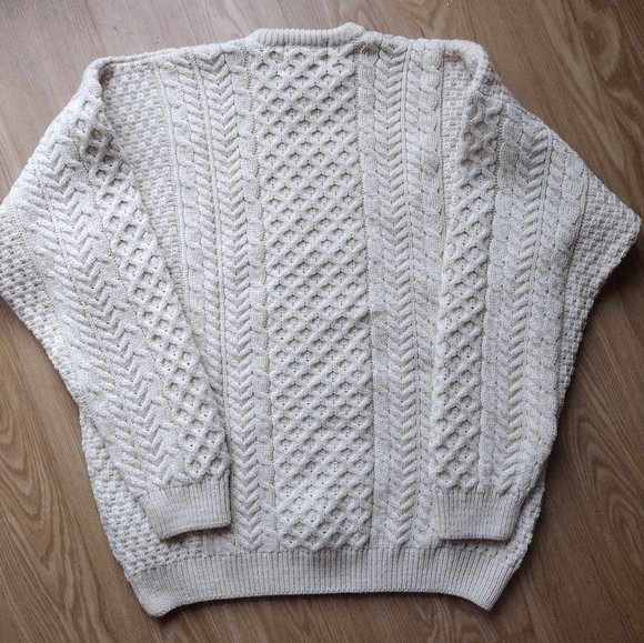 NWT Aran Sweater Market Ireland 100% Wool Fishermans Cable Knit Sweater XXXL - Picture 8 of 8